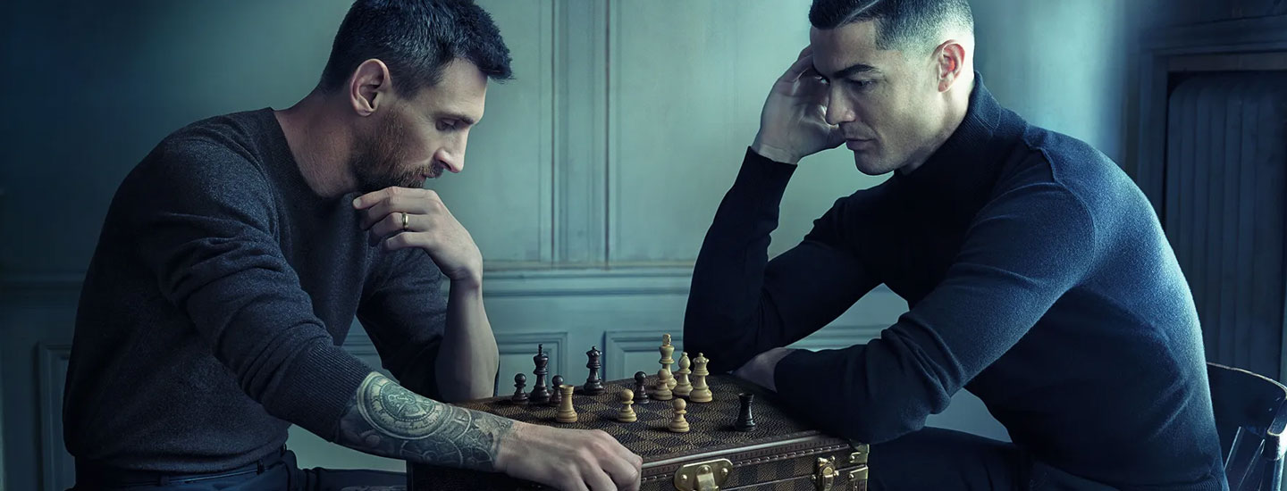 Louis Vuitton Stars Football Icons Lionel Messi and Cristiano Ronaldo in  “Victory is a State of Mind” Campaign - The Luxury Network
